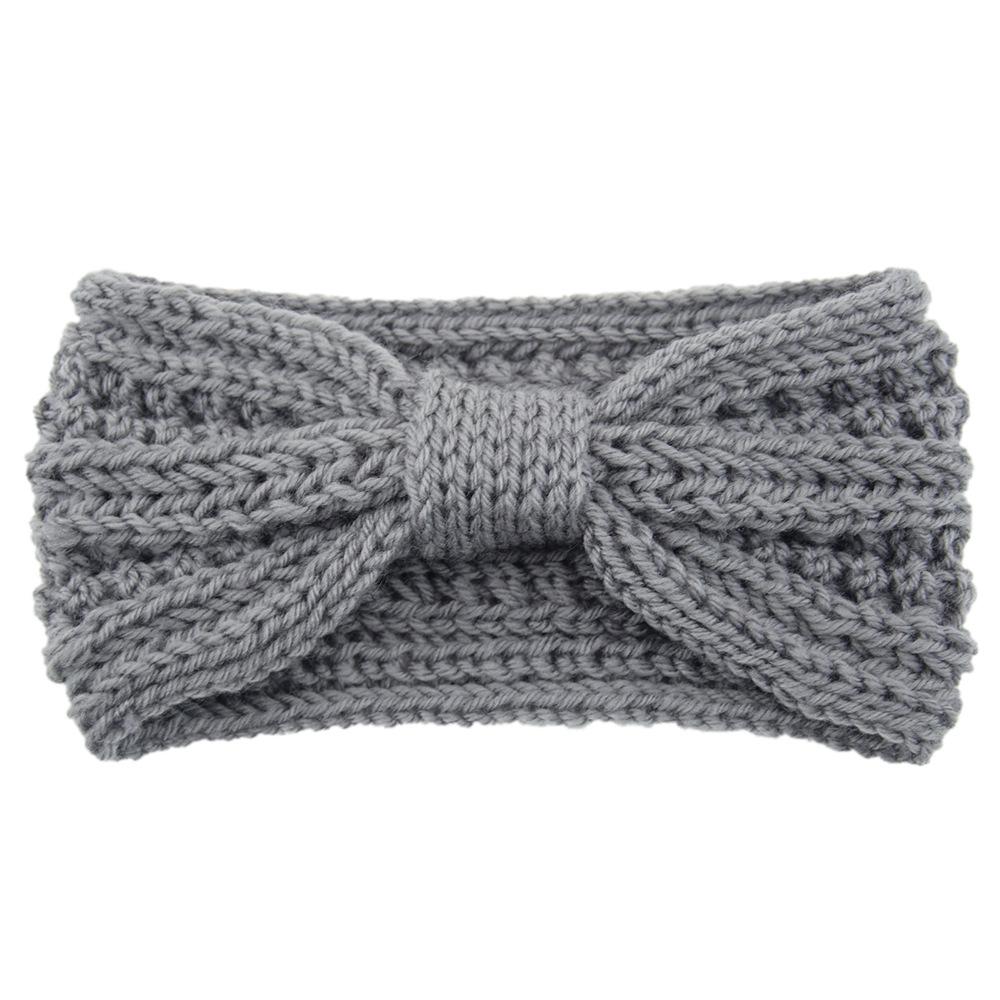 

Теплая вязаная повязка на голову с пшеничными колосками и бантом - европейский и американский стиль, шерстяной аксессуар для волос ручной работы