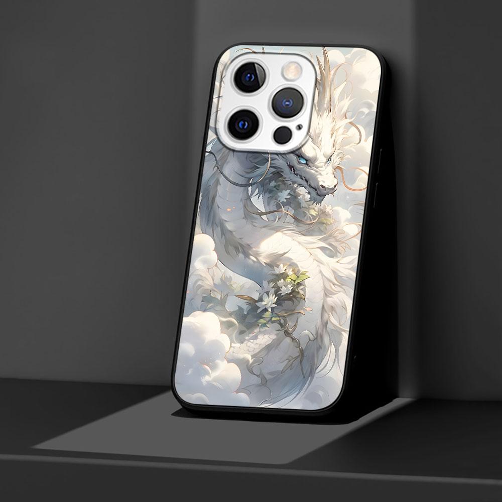 Cartoon Dragon Case for Apple iPhone 14 11 7 SE 2020 8 X XS 13 12 Mini XR 15 Pro Max Silicone Black Soft Phone Cover