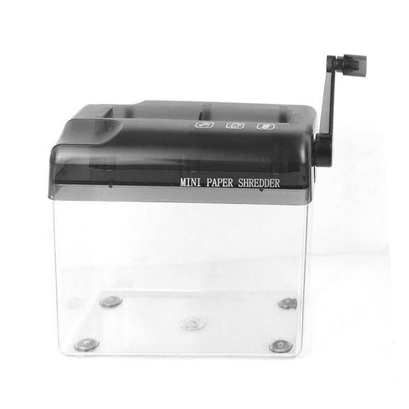 Tragbarer, leiser und portabler manueller Aktenvernichter für A6-Dokumente, ideal für den Gebrauch zu Hause, im Büro oder in der Schule (schwarz)