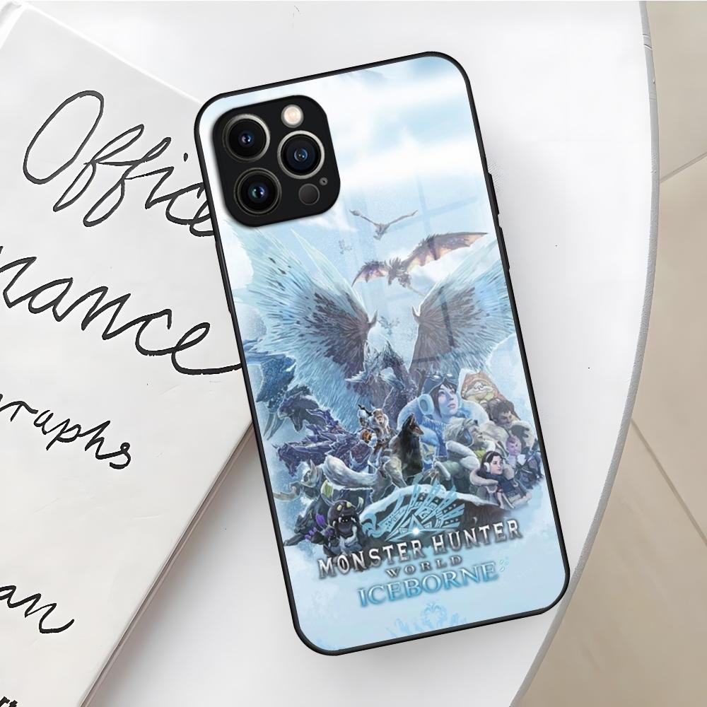 Spiel Monster Hunter World Handyhülle für Iphone 16 15 14 12 11 13 Pro Max Mini X Xr Xs Se 8 Puls Glas Hülle