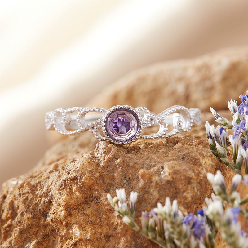 Natural Sapphire Ruby Topa Garnet Peridot Colored Treasure Ring Women'S S925 Sterling Silver Index Finger Ring