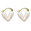 1Pair French Heart Shape Pendant Drop Earrings Enamel Earring For Women Jewelry