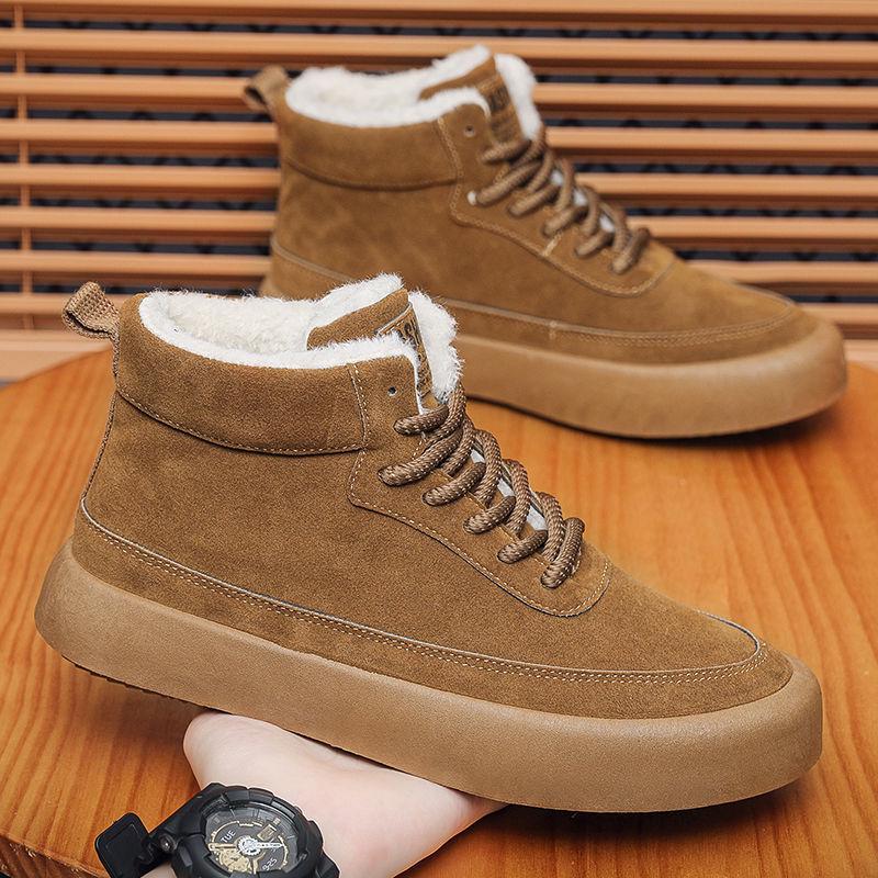 

Men s Winter High-Top Cotton Snow Boots with Thick Soles and Height-Increasing Design, Available in Large Sizes with Warm Velvet Lining. 39 хаки