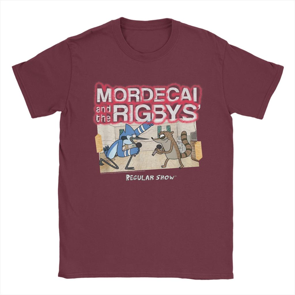 T-shirt Uomo Regular Show Mordecai and The Rigbys Band Creative 100% Cotone Girocollo Manica Corta Magliette Taglie Forti