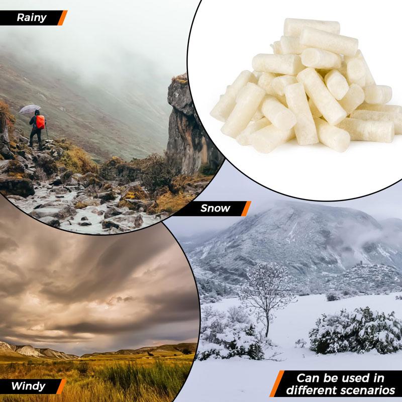 20Pcs Outdoor Mini Portable Fire Starter Camping Survival Practical Waterproof Props Cotton Core Fire Starter