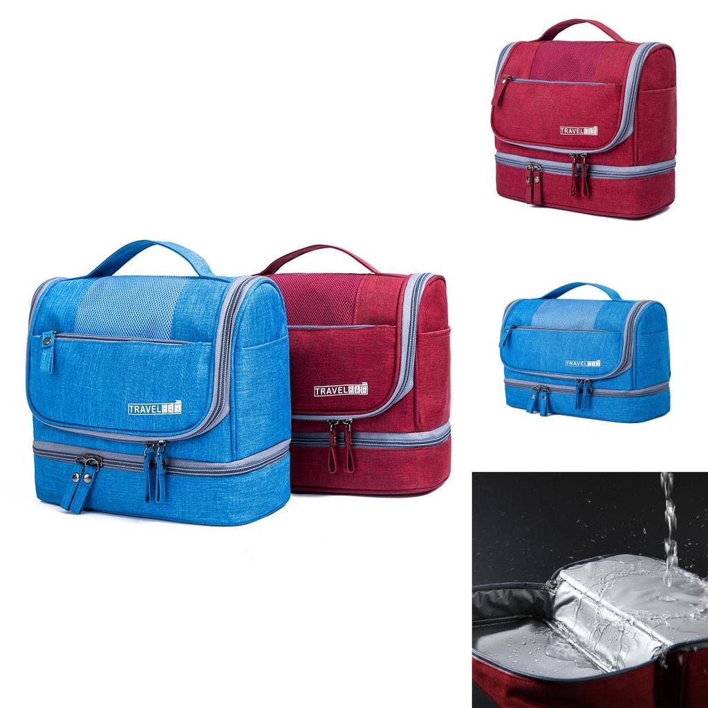 Travel Toiletry Organizer With Waterproof Dry Wet Separation For Home And Vacation Use