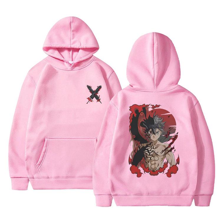 Japonské anime Black Clover Print Mikina s kapucí Manga Asta Grafika Mikiny s dlouhým rukávem Unisex Dámská Móda Ležérní mikina oversized