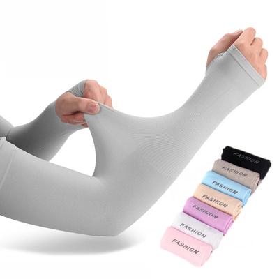 1 paio di coperture per braccioli con protezione solare in seta di ghiaccio, copertura per gomito unisex, ciclismo all'aperto, corsa, pesca, guida, maniche da braccio anti-UV