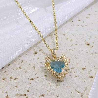 Luxury Heart Shape Pendant Necklaces for Women Fashion Zirconia Necklace Wedding Party Jewelry Accessories