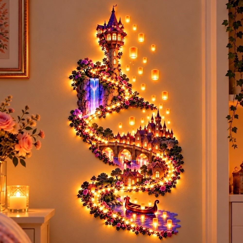 Märchenstil Weihnachts-Wandleuchte Rosenranken-Schienen-Wanddekoration Heim-Innen-Dekor
