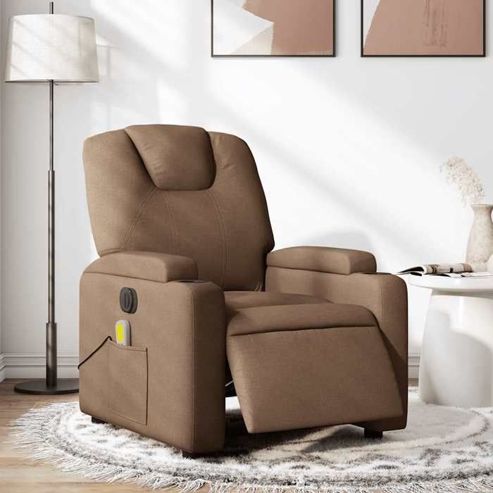 VidaXL Fauteuil Inclinable de Massage Électrique, Chaise de Relaxation avec Dossier et Repose-pied Réglables, Siège de 3204360