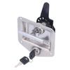 Trailer Door Latch T Handle with 2‑Key Stainless Steel Chrome for Caravan Camper Tool Box