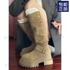 Retro Western Cowboy Boots Women's 2026 New Autumn Thick-soled Two Wear Tall Knight Pile Boots