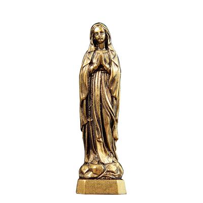 Elegant Retro Brass Blessed Holy Mother Miniature Statue Pendants for Spiritual Believers and Unique Interior Decoration
