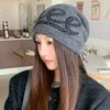 Autumn and Winter New Knitted Jacquard Pile Hat Women's Fashion Letter Versatile Ear Protector Cold Hat Showing Face Small Wool Hat