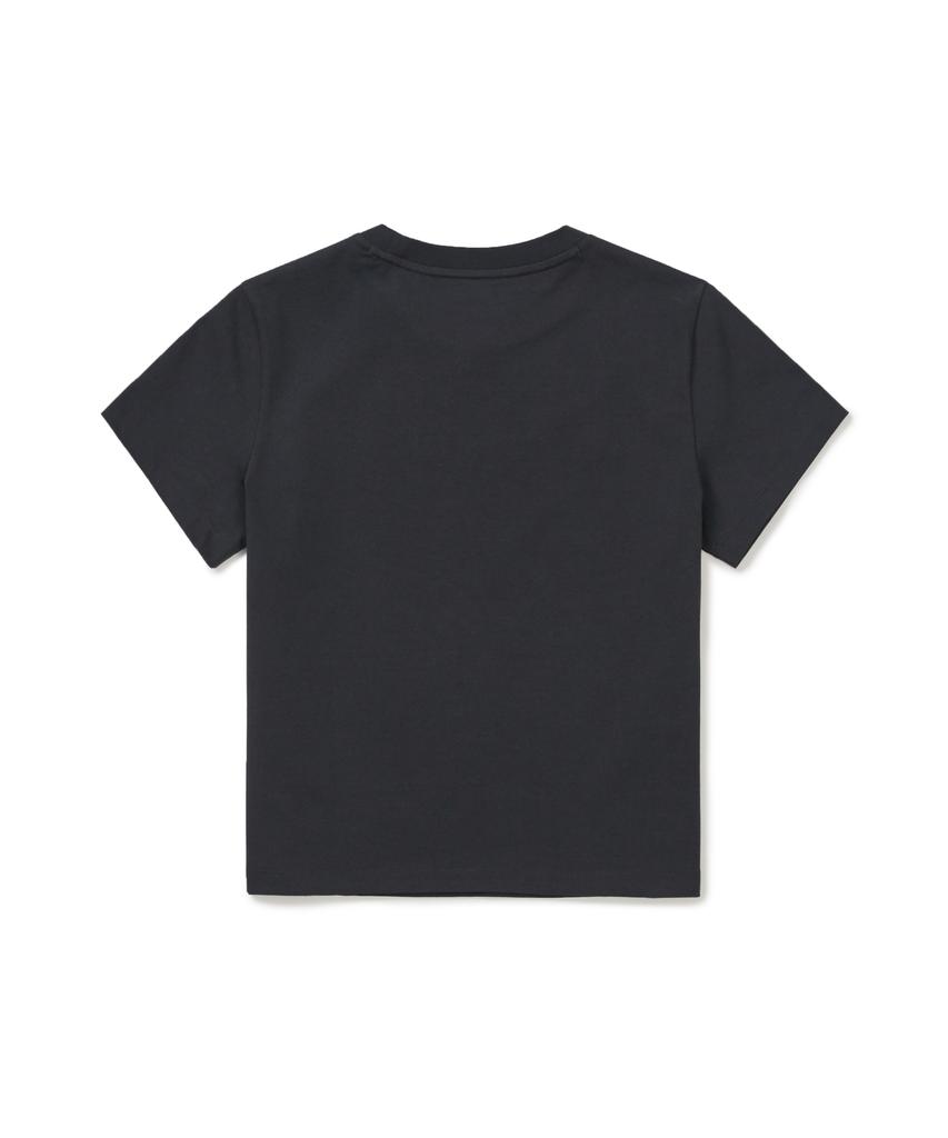 SNOWPEAK APPAREL Aerocool Women'S Crop Lettering Short Sleeve T-Shirt (S26Mwfts25) Dark Navy