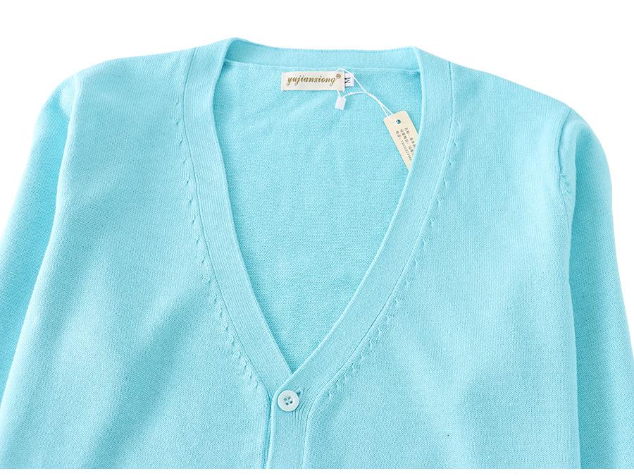 Japanese V-Neck Long Sleeve JK Uniform Cardigan - 7-Needle Thickened Sweater for Spring/Autumn