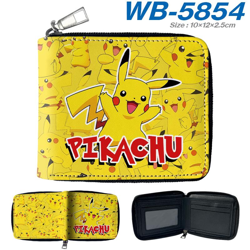 Pokemon Cartoon PU Short Zipper Coin Purse Portable Cute Pikachu Wallet Card Holder 1pcs