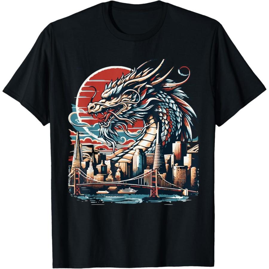 Dragon SF City Golden Gate Bridge and Transamerica Pyramid T-Shirt XXXXXL чёрный