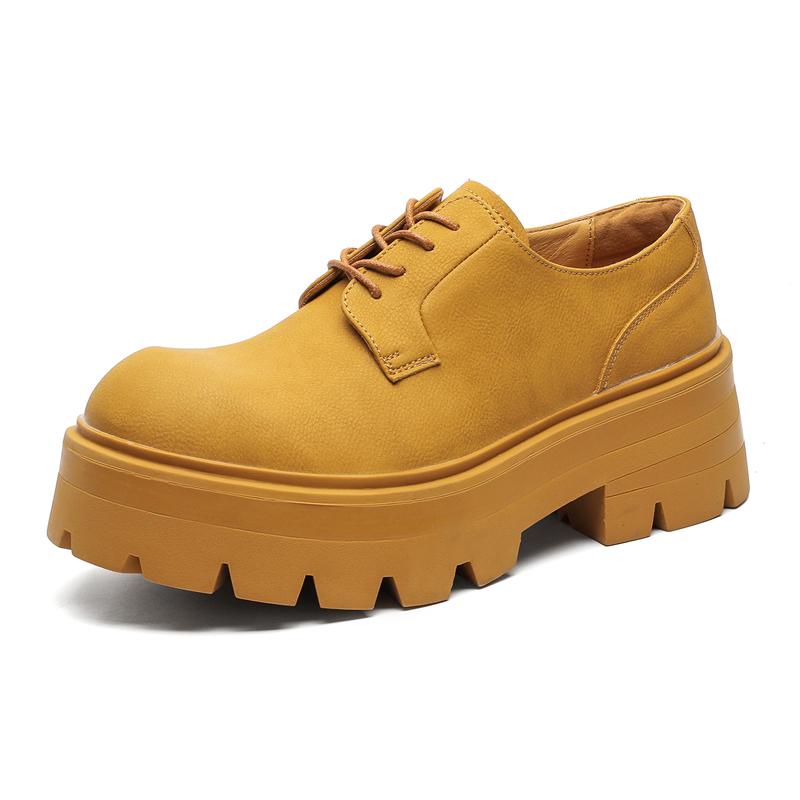 Fashion Stylish Men Wide Toe Tooling Oxfords Shoes 2025Classics Casual Leather Outdoor Work Derby Shoes Lace-up Comfy Thick Bottom Shoes