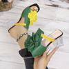 Women S French Style Flower Square Toe Chunky Heel Sandals