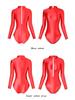 Solid Color High-Cut Rhythmic Gymnastics Leotard Ballet Dancewear - Women's Silky Luster One-Piece Swimsuit Base T-Shirt