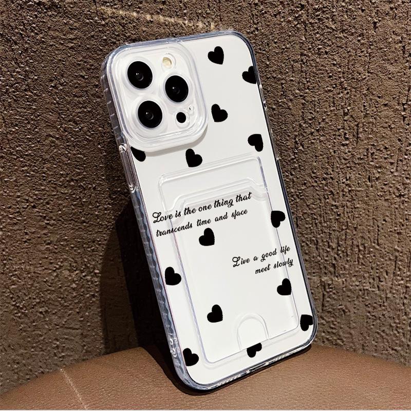 Card Slot Holder Silicone Wallet Pocket Case For iPhone 14 16 17 Xiaomi Redmi Note 13 Vivo V27E V27 Samsung S23 S24 S25 Ultra Cover Clear Phone Bumper
