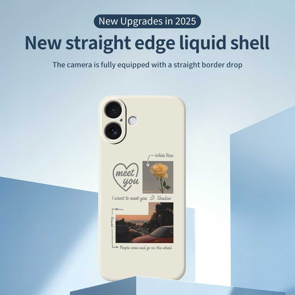 For iPhone 17 Case Meet You Photo Pattern Printing Straight Edge TPU Phone Back Cover