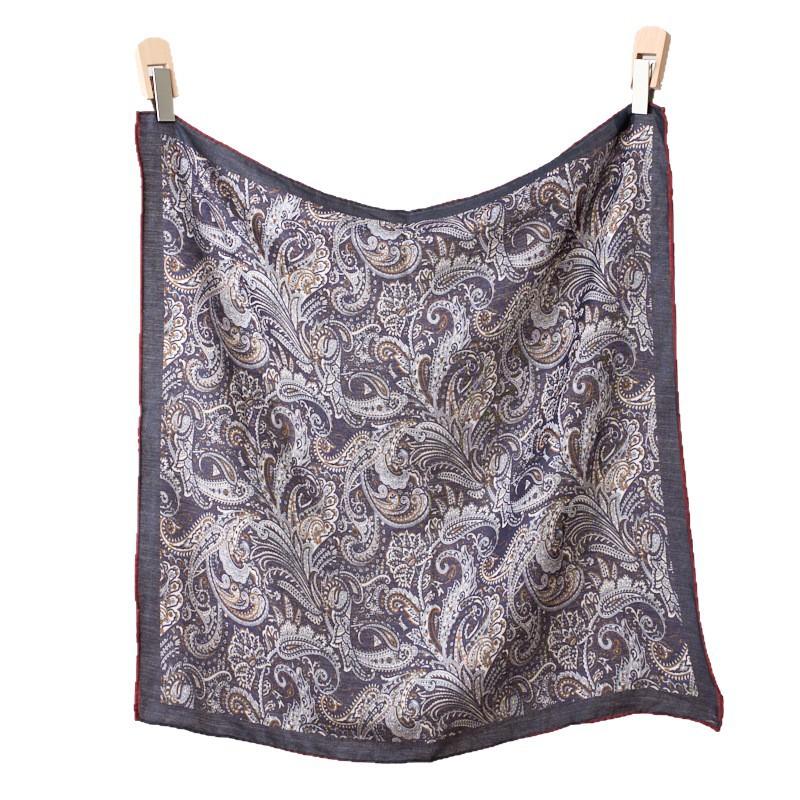 New French Retro Imitation Silk Square Scarf Autumn and Winter Foreign Style Warm Scarf Double-sided Different-colored Imitation Silk Wool Silk Scarf
