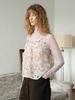 Mwimwieleu Mock Neck Flower See-Through Top Mu2611Ts102M