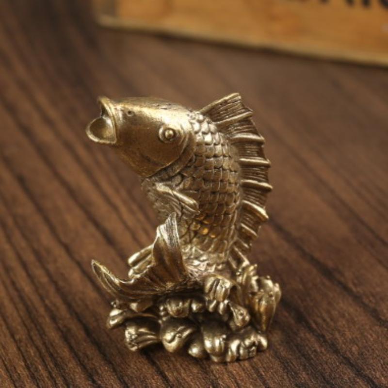 Antique Brass Lotus Leaf Backflow Incense Decorations Solid Pure Copper Frog Lotus Pond Censer Holder Ornaments Tea Pets