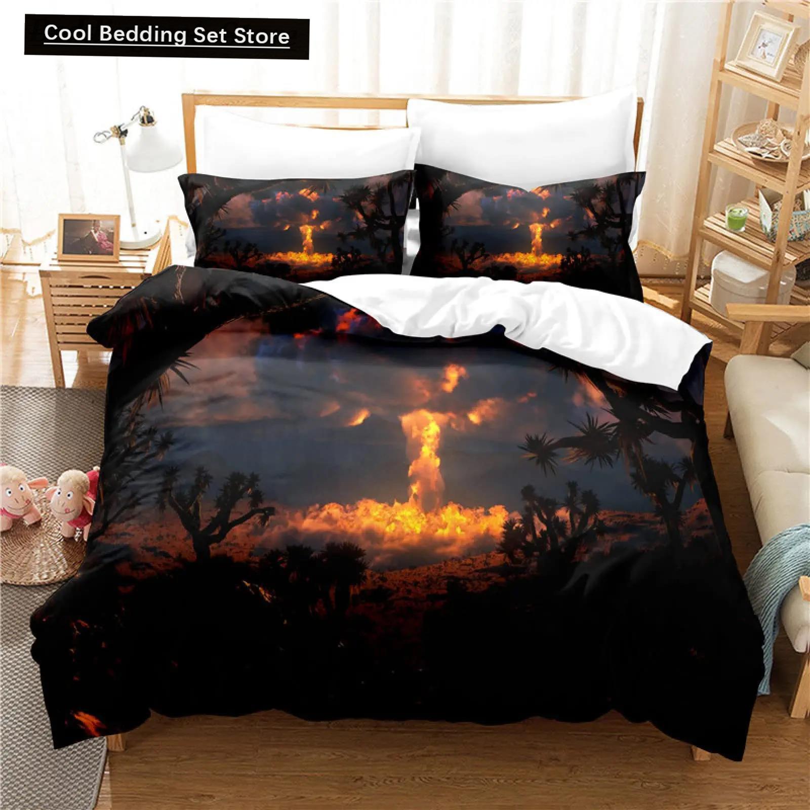 

Пододеяльник с изображением вулкана King Queen, комплект постельного белья с изображением извержения горячей лавы для детей, подростков и взрослых, одеяло из расплавленного полиэстера, стихийное бедствие EU single(135x200cm)