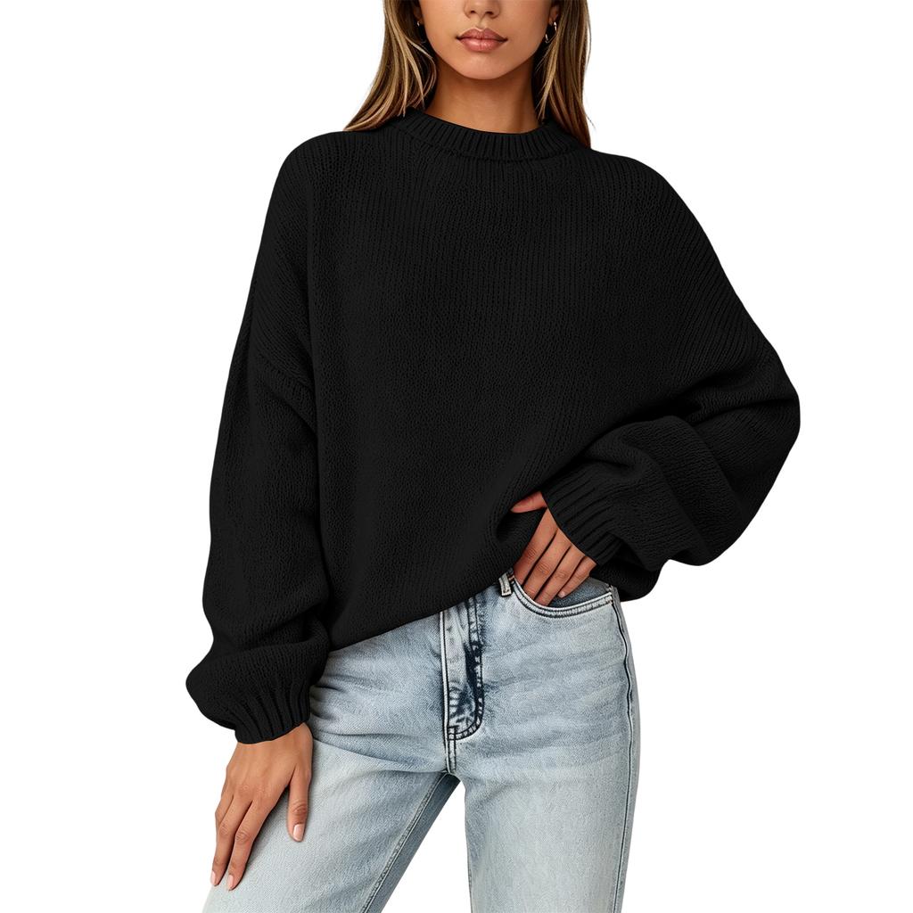 Women's Thick Knit Winter Pullover Sweater Top
