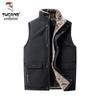 Woodpecker Men's Plus Velvet Thickened Cotton Vest – Autumn/Winter Sleeveless Workwear Fishing Gilet