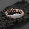 Hip Hop 18mm Brass Cuban Zircon Jewelry Bracelet Men Luxury Fine Chain Link Chunky Bracelets Iced Out Bracelet Charms