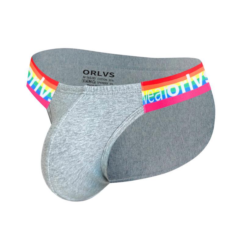 Men Erotic Clothing Sexy Men's High Slit Triangle Pants Rainbow Cotton Sports Fitness Low Waist and Hip Lifting Personalized Trendy Men's Underwear