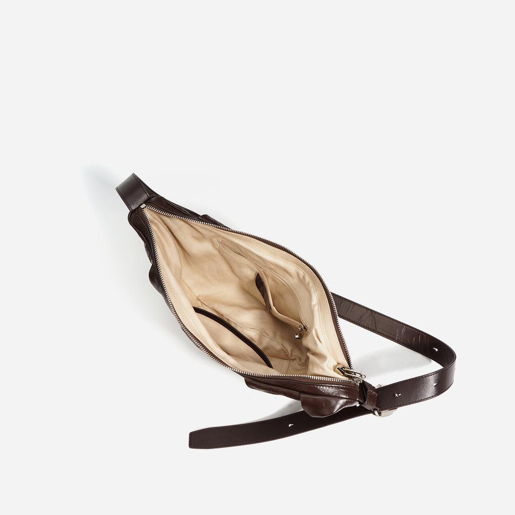 Nischendesign minimalistischer Stil Textur Rindsleder Croissant-Tasche vielseitige lässige Pendlertasche echtes Leder Damentasche