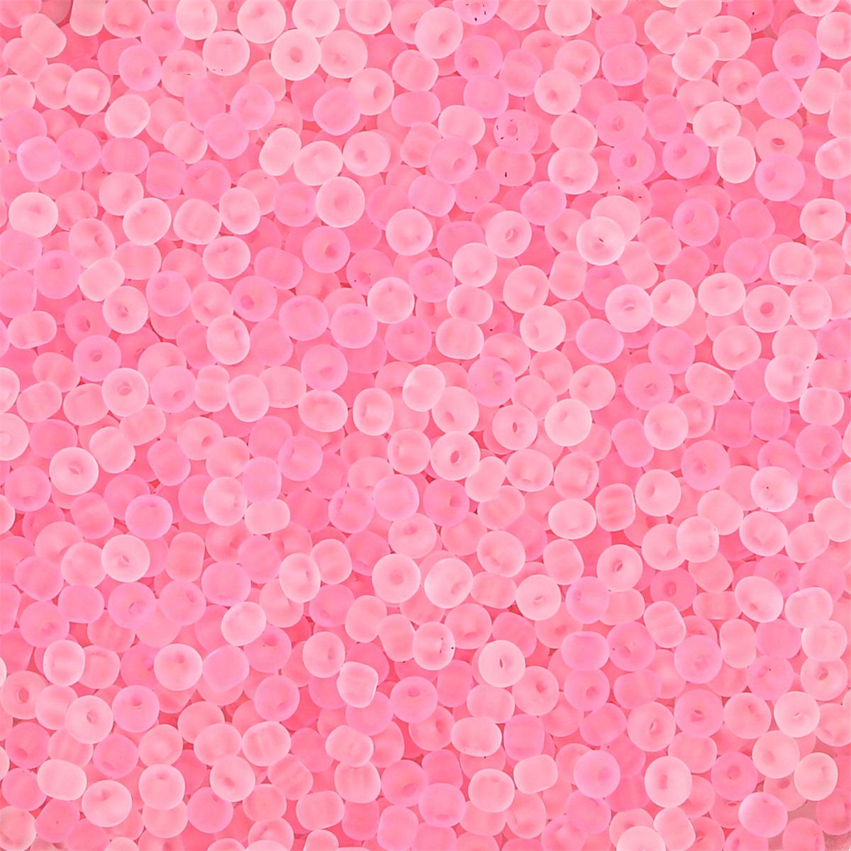 Frosted Clear Glass Seed Beads, DIY Jewelry Making Supplies 2mm, Hole ~1mm~660pcs розовый