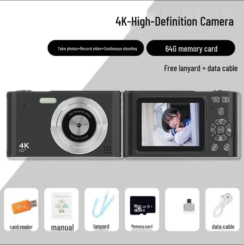 Retro 4K HD Portable CCD Camera for Students & Travel