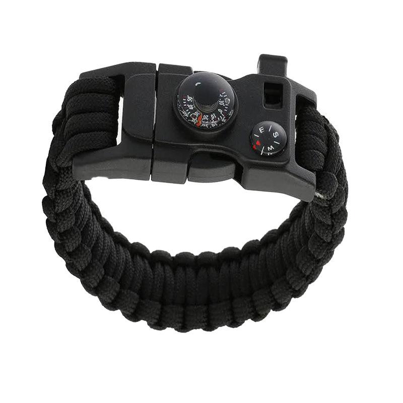 Pulsera Multifuncional de Supervivencia al Aire Libre de Paracord con Brújula y Silbato