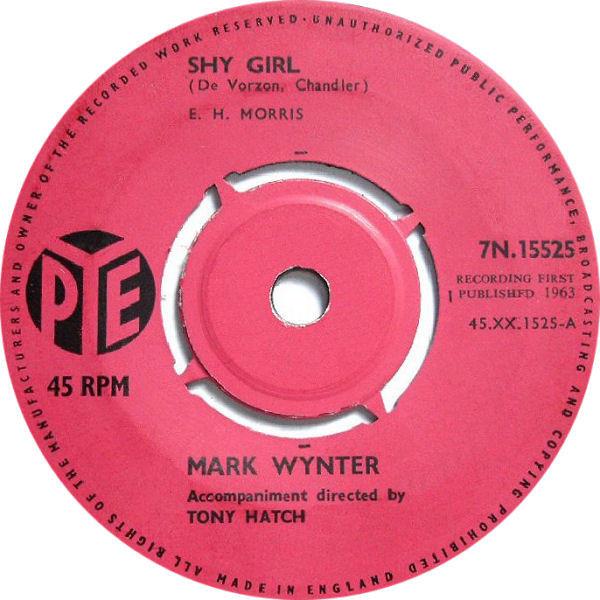 

7inch Record MARK WYNTER - Shy Girl 7N15525 Pye Records 1963 UK Rock Used