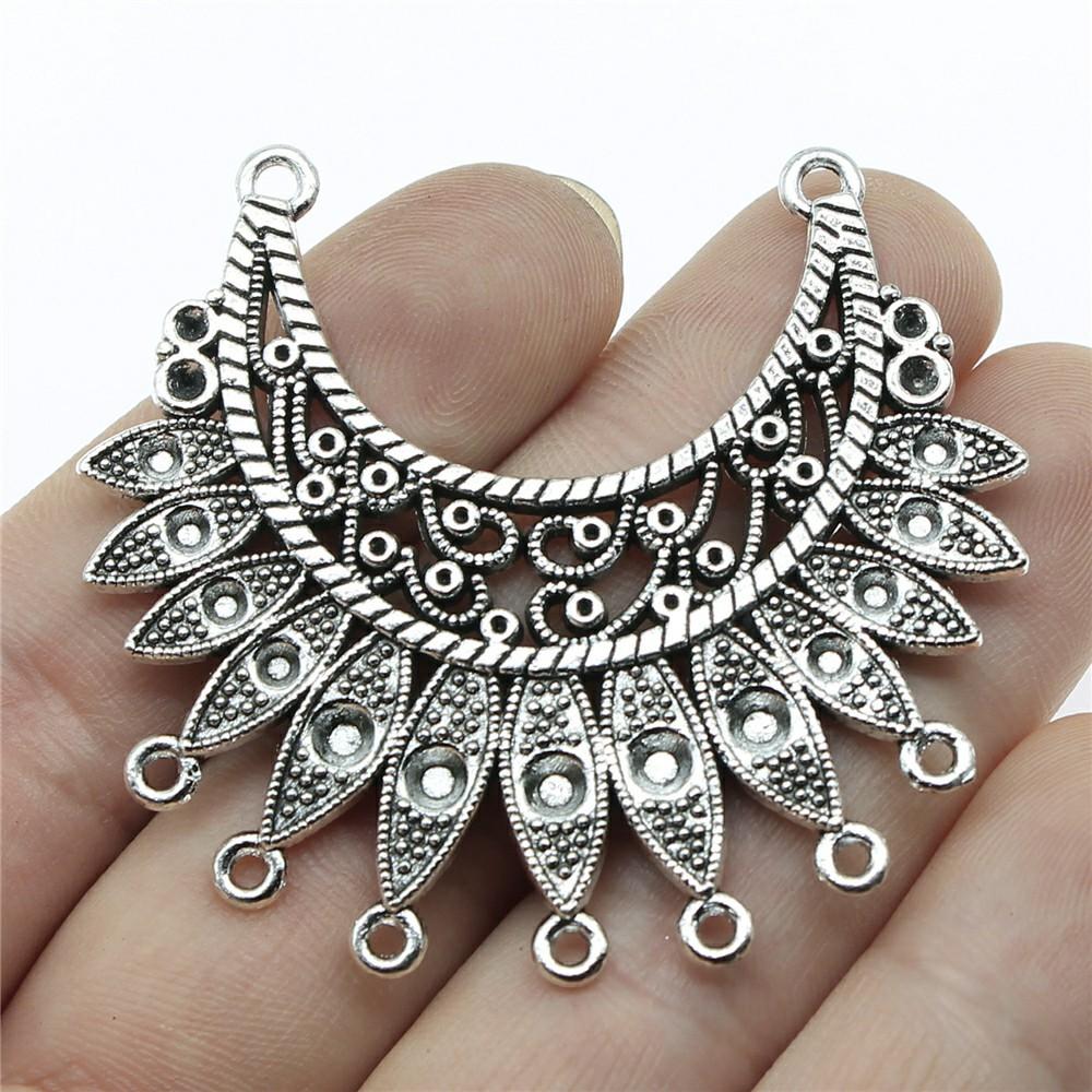 2pcs Necklace Connector For Jewelry Making Tibetan Silver Color Pendants Antique Jewelry Making DIY Handmade Craft