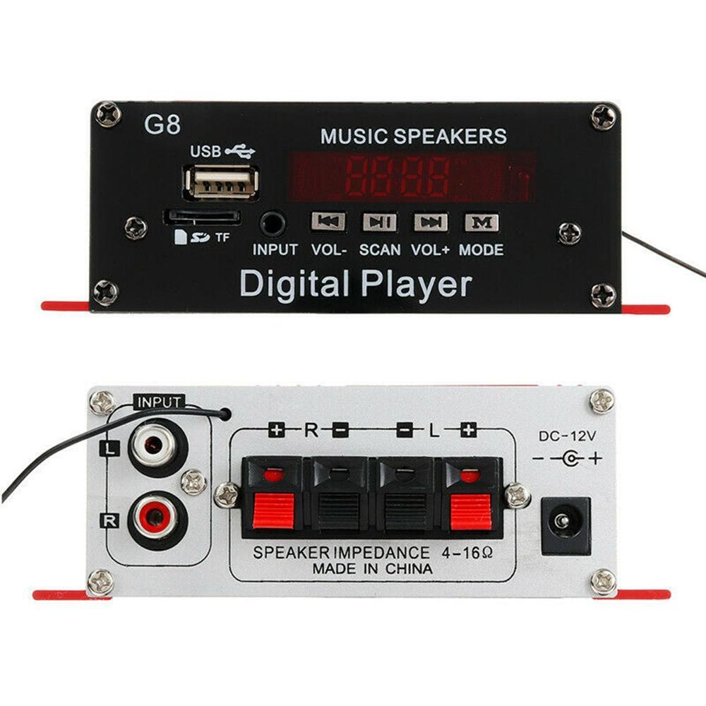G8 Auto DC 12V 200W 4-Kanal HiFi Audio Digitaler Leistungsverstärker Player Stereo Bluetooth AUX USB/TF/FM MP3 mit Fernbedienung