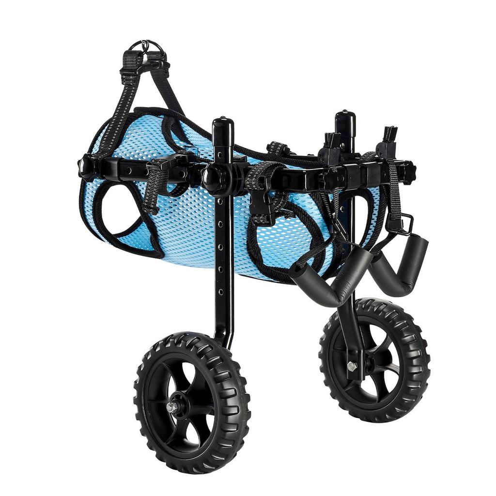 Silla de ruedas para perros de patas traseras, Silla de ruedas ajustable de 2 ruedas para mascotas, Carrito ligero para perros con ruedas amortiguadoras, Silla de ruedas de soporte de movilidad para