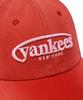 Emelbi Vintage Washed Curve Logo Unstructured Ball Cap Ny (D.Red)
