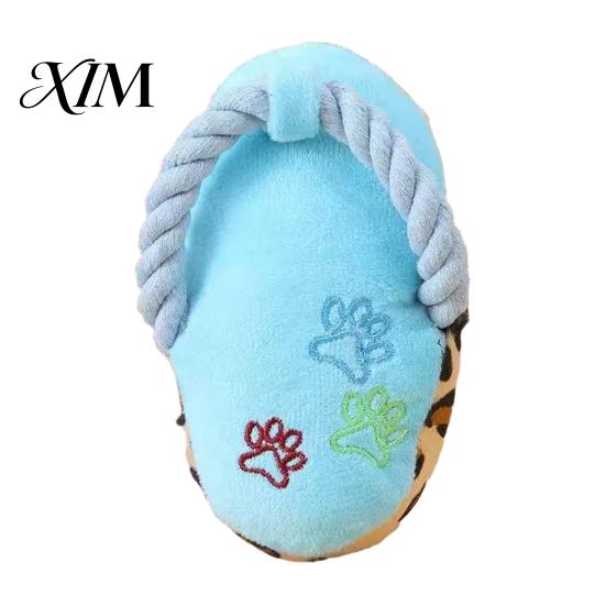 Puppy Teething Toys Slipper Dog Toys, Squeaky Crinkle Plush Toy for Small Medium Teeth Cleaning Dogs Dogs, Cute Shape Interactive Chew Boredom Relief