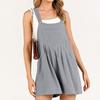 Salopette Corta da Donna Estiva Casual con Bretelle Regolabili Larga in Lino Salopette Corta Jumpsuit Rompers