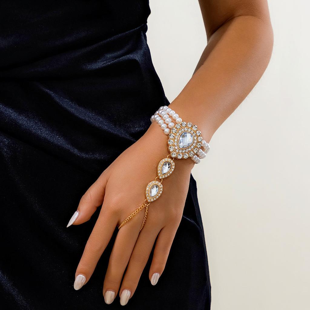 Imitation Pearl Beads Crystal Choker Necklace for Women Collar Wedding Jewelry Accessories