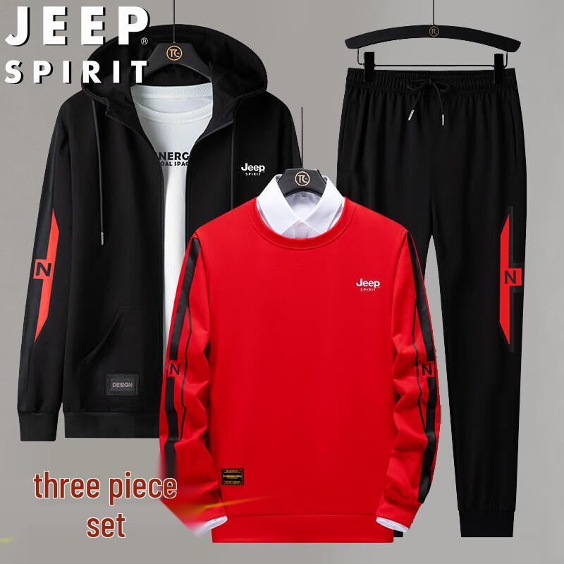 JEEP SPIRIT Men's Hooded Sports 3-Piece Set