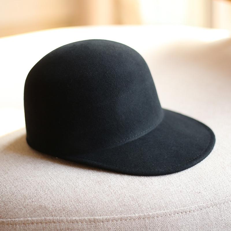 Women's Versatile M Pure Wool Baseball Cap Equestrian Hat Knight Hat Unisex Winter Duckbill Wool Cap